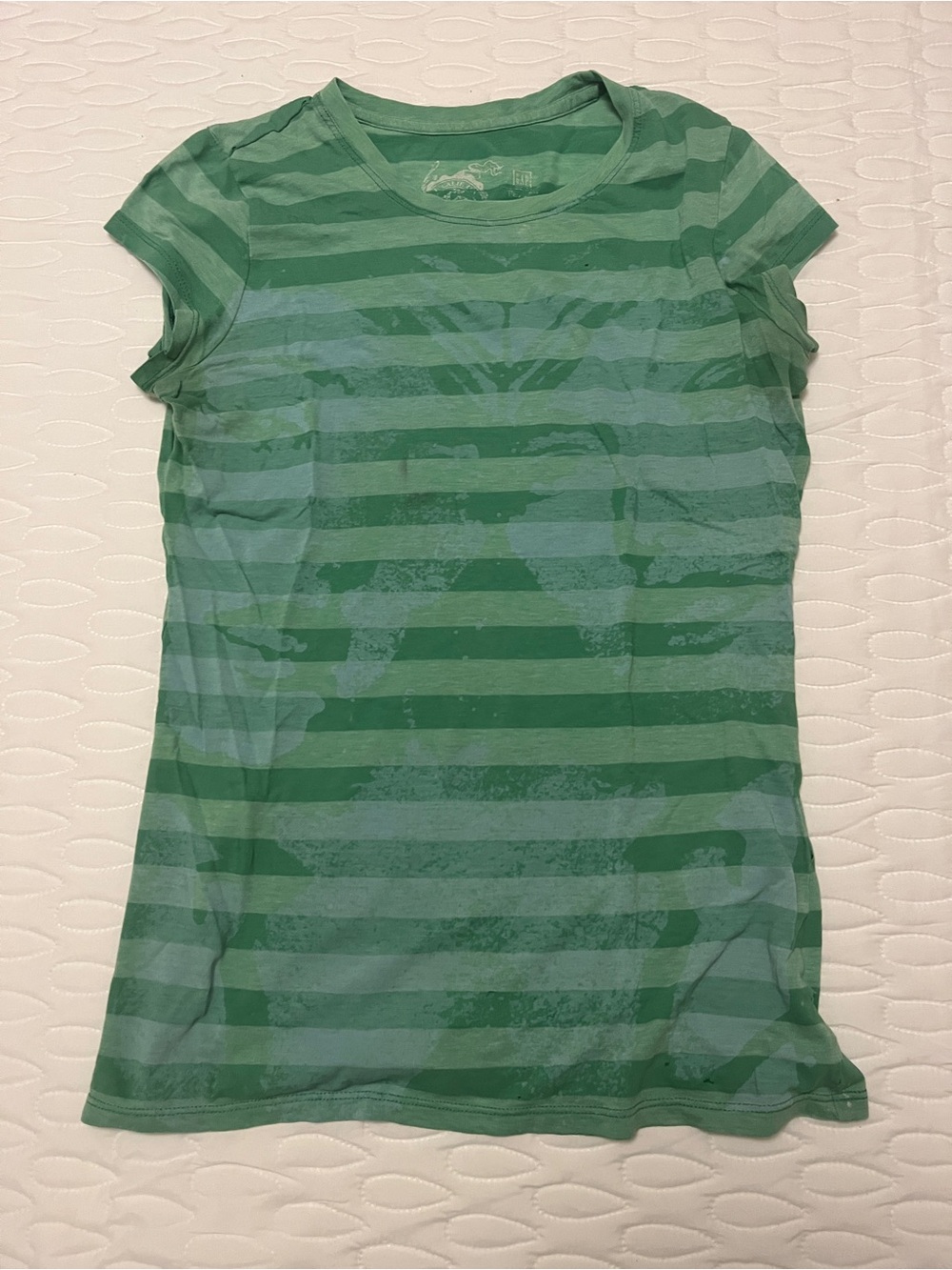 GAP Green Striped Short Sleeve Tee